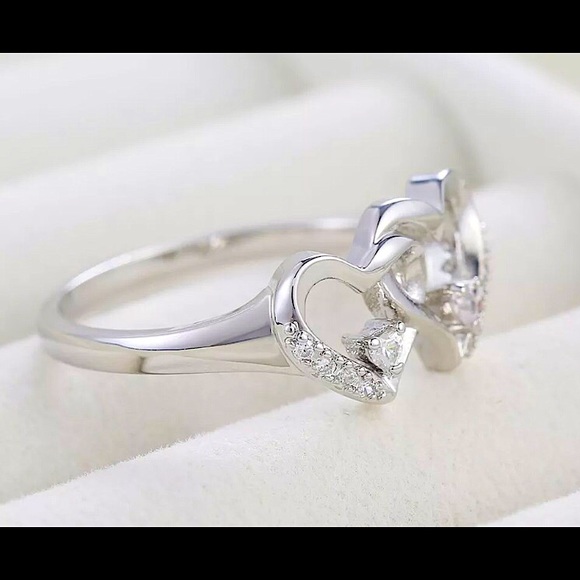 New! 925 Silver Double Hearts Ring! - Picture 6 of 10